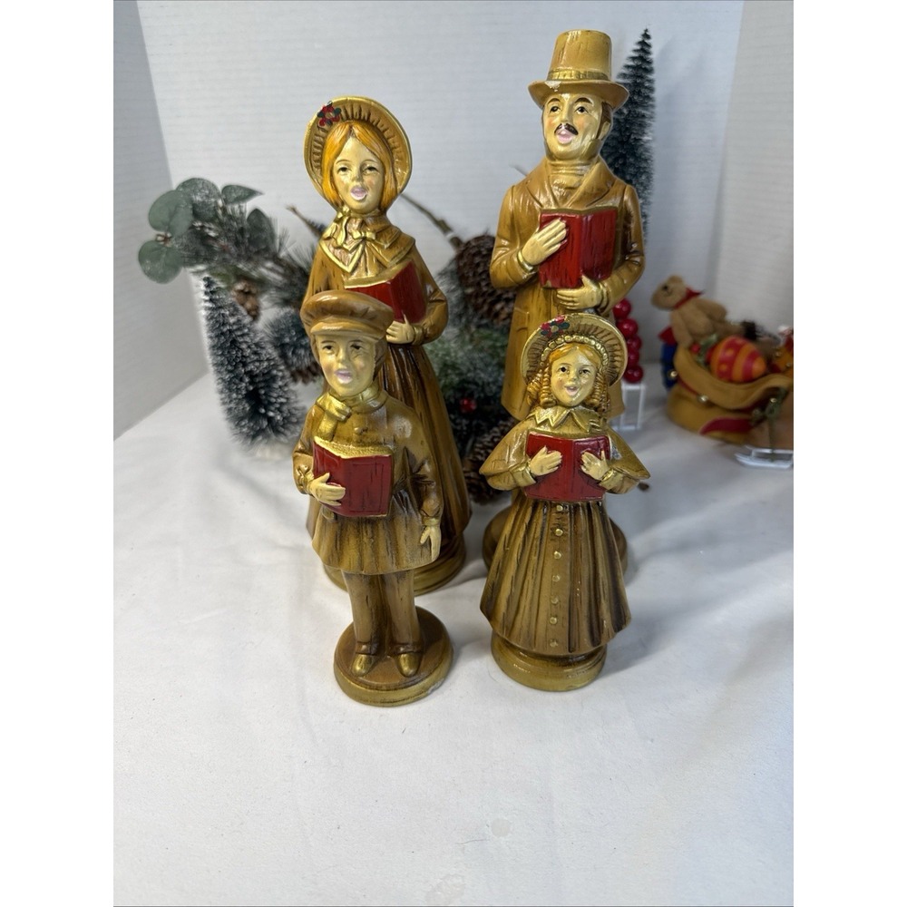 Vintage R&BJapan Carolers Figurines Norcrest Victorian Dickens Children Boy Girl